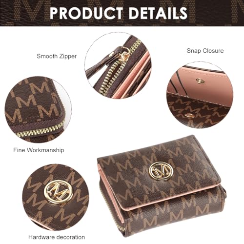 Image of PALAY Wallets for Women PVC Leather Small Bifold Zipper Pocket Coin Purse Multi Card Organizer