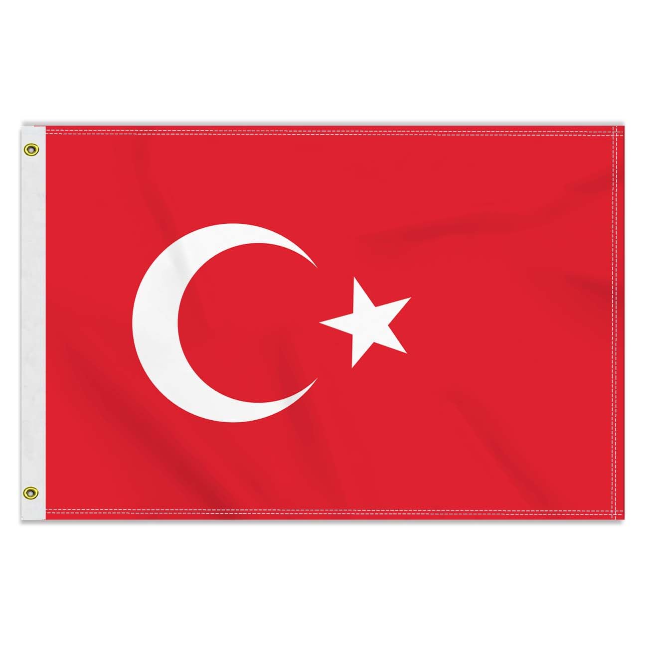 2×3 FT Turkey Flag, Medium 60×90 CM 150D Turkish Outdoor Banner,Decor Garden With Brass Gromment — image 1
