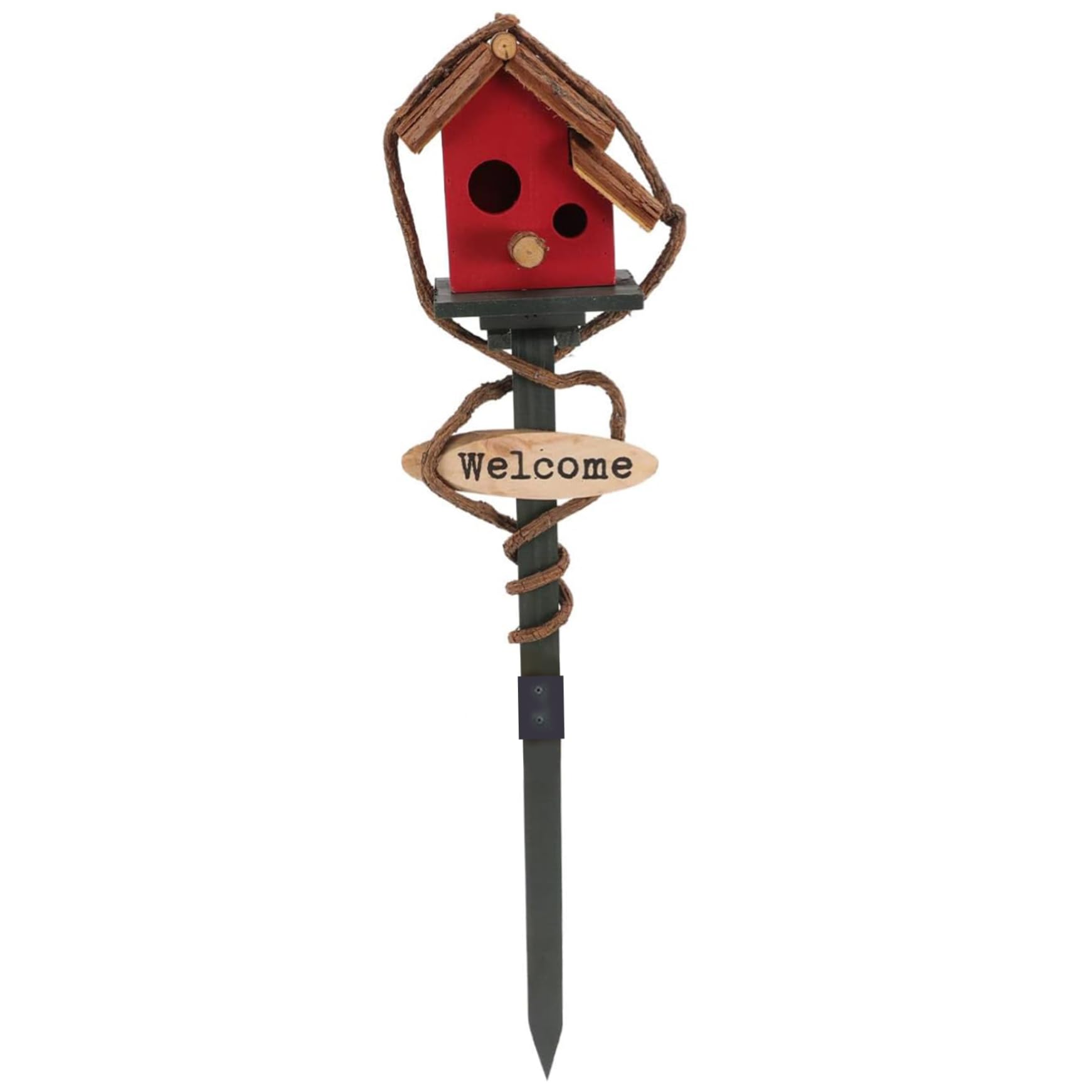 Bird Houses For Outside, Birdhouses for Outdoors with Pole, 27.6 inch Tall Wood Bird House, Cottage Birdhouse Stand, Decorative House Garden Stake for Lawn Yard Red for Daily Use