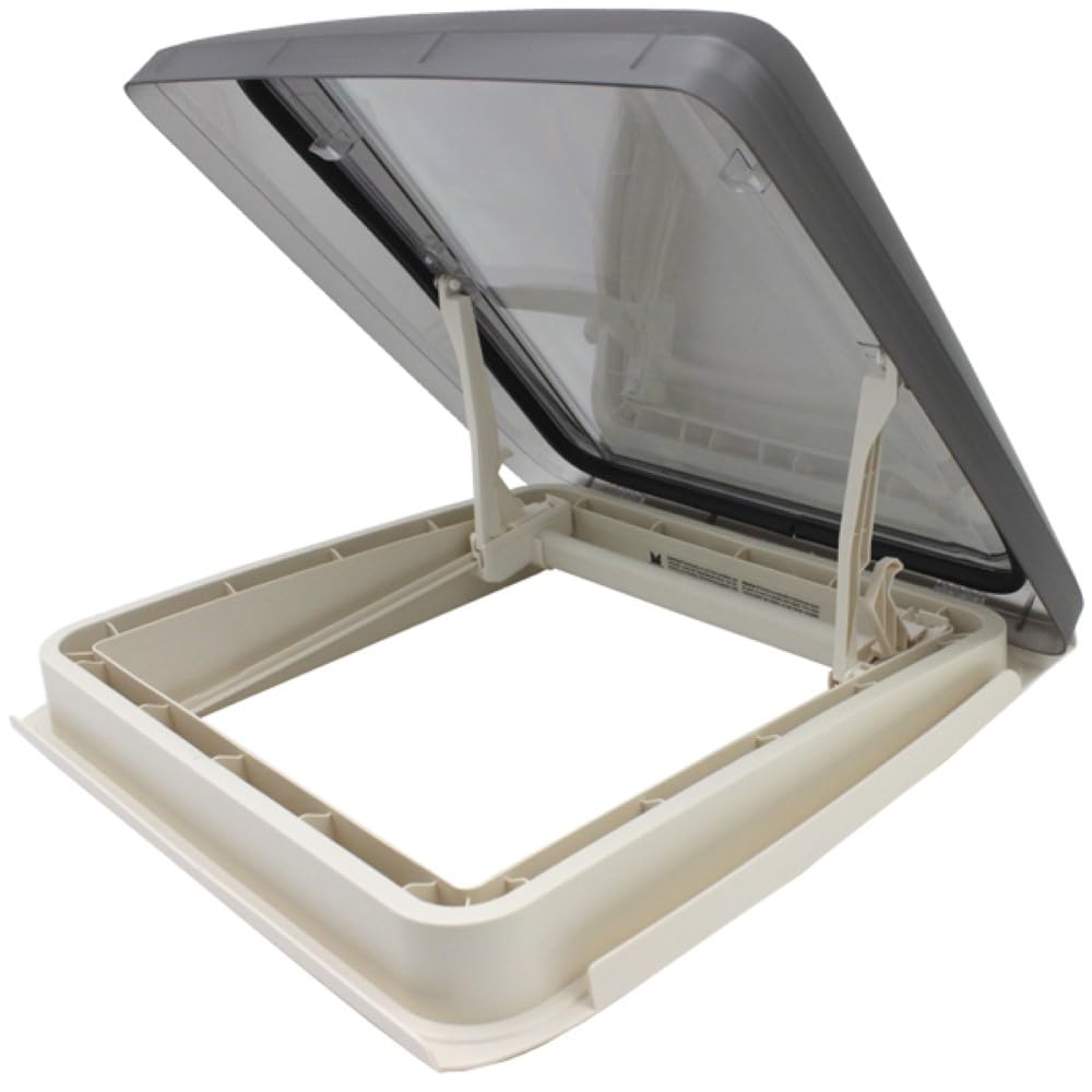 MPK VisionStar M Pro Trappe de toit, en verre transparent, teintée, 40 x 40 cm, fenêtre de toit, lucarne en blanc perle