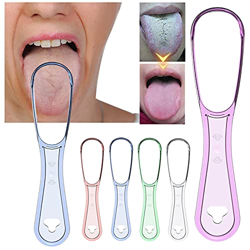 Tongue Scraper For Adults Kids Reusable Food Grade Silicone Tongue Cleaner To Fight Bad Breath -100% Bpa Free #TOP2