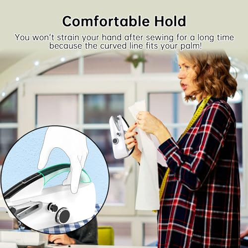 Image of Portable Hand Sewing Machine,Hand Held Sewing Machine with 20 Practical Accessories,Suitable for Clothes DIY,Sewing Machine for Beginners.