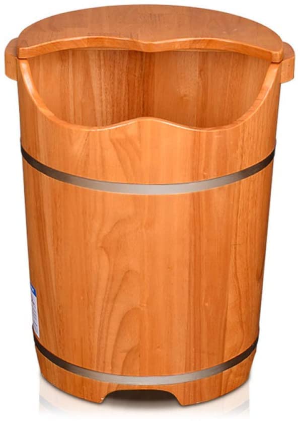 Bañera de madera para pies con tapa, 50 cm alto