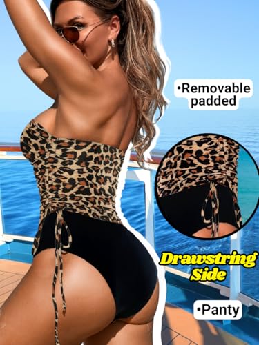 Womens Sexy Tankini Swimsuits, Two Piece Bathing Suits, Ruched Tummy Control, Halter 2025 Full Coverage Swimwear3