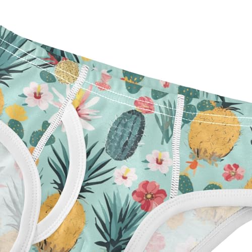 Wusikd Cacti Pineapples Boys' Underwear Cotton Flowers Boys Briefs Soft Toddler Underwear 2T4