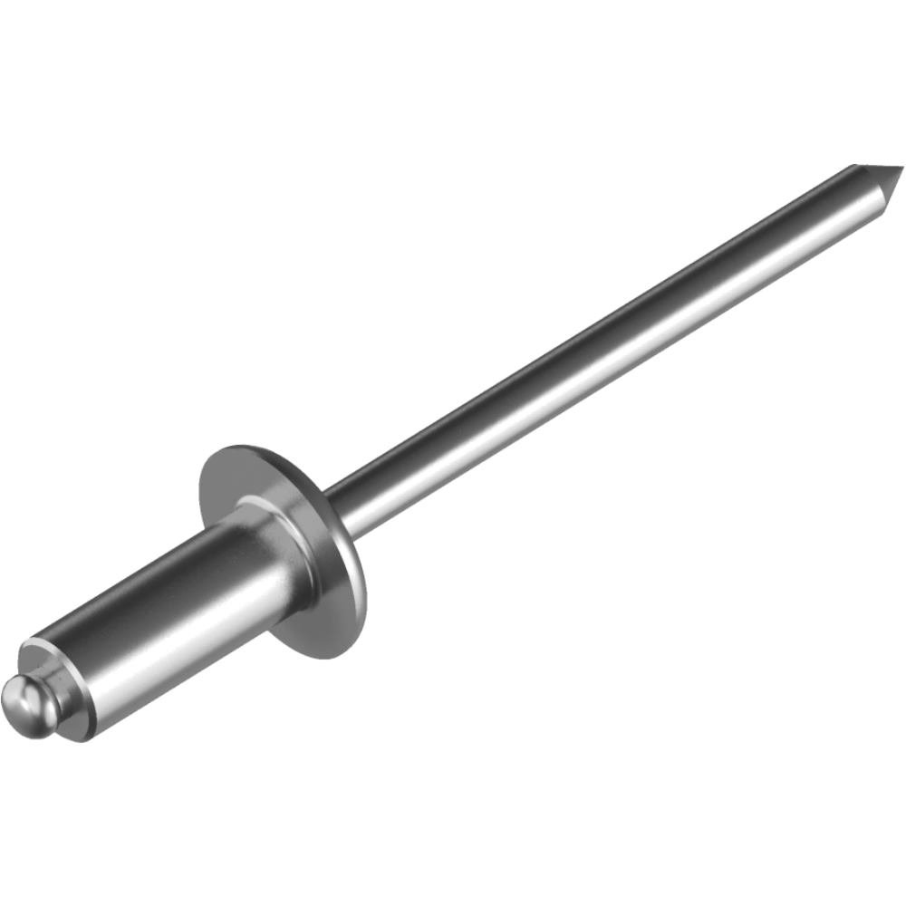 Rivets aveugles en acier inoxydable 4,8 x 20 fixation plaque métal et profilé aluminium DIN 7337