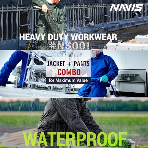 Men's Workwear Rain Suit - Hi Vis Waterproof Jacket&Pants 3-piece Set, Foul Weather Gear for Safety3
