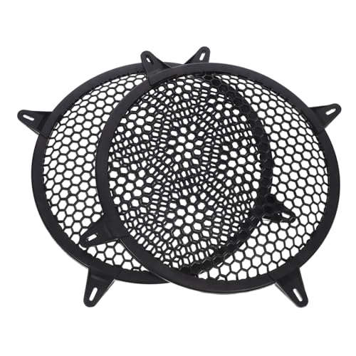 SEWACC 2個強化プラスチック製ホーングリルガード カースピーカー装飾カバー 防塵メッシュ保護 サブウーファー音響ボックス向け車両用低音