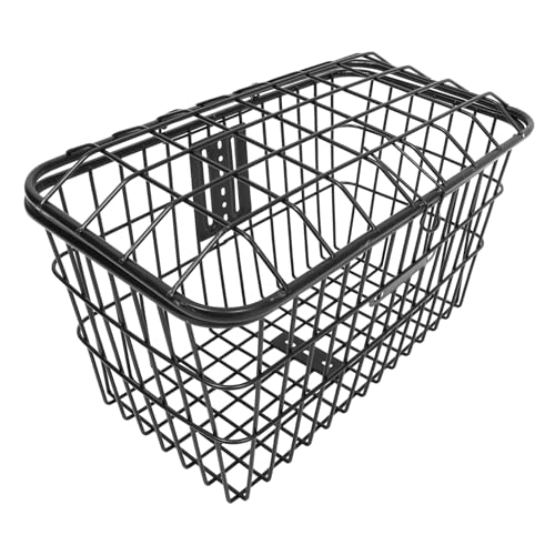 NUOLUX 自転車用大型ハンドルバスケット 蓋付き 大容量収納 軽量レジャーライド対応 前カゴ 防落下設計 ブラック