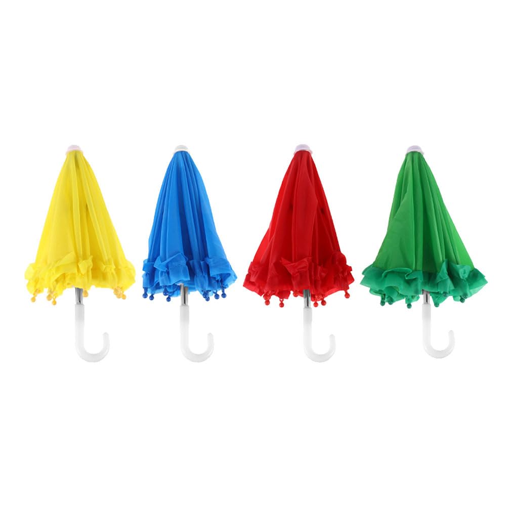 Totority 3 Mini-Regenschirme Für Puppen – Niedliches Spielzeug, Deko Für Puppenhaus & Fotos, Aus Eisen & Polyester