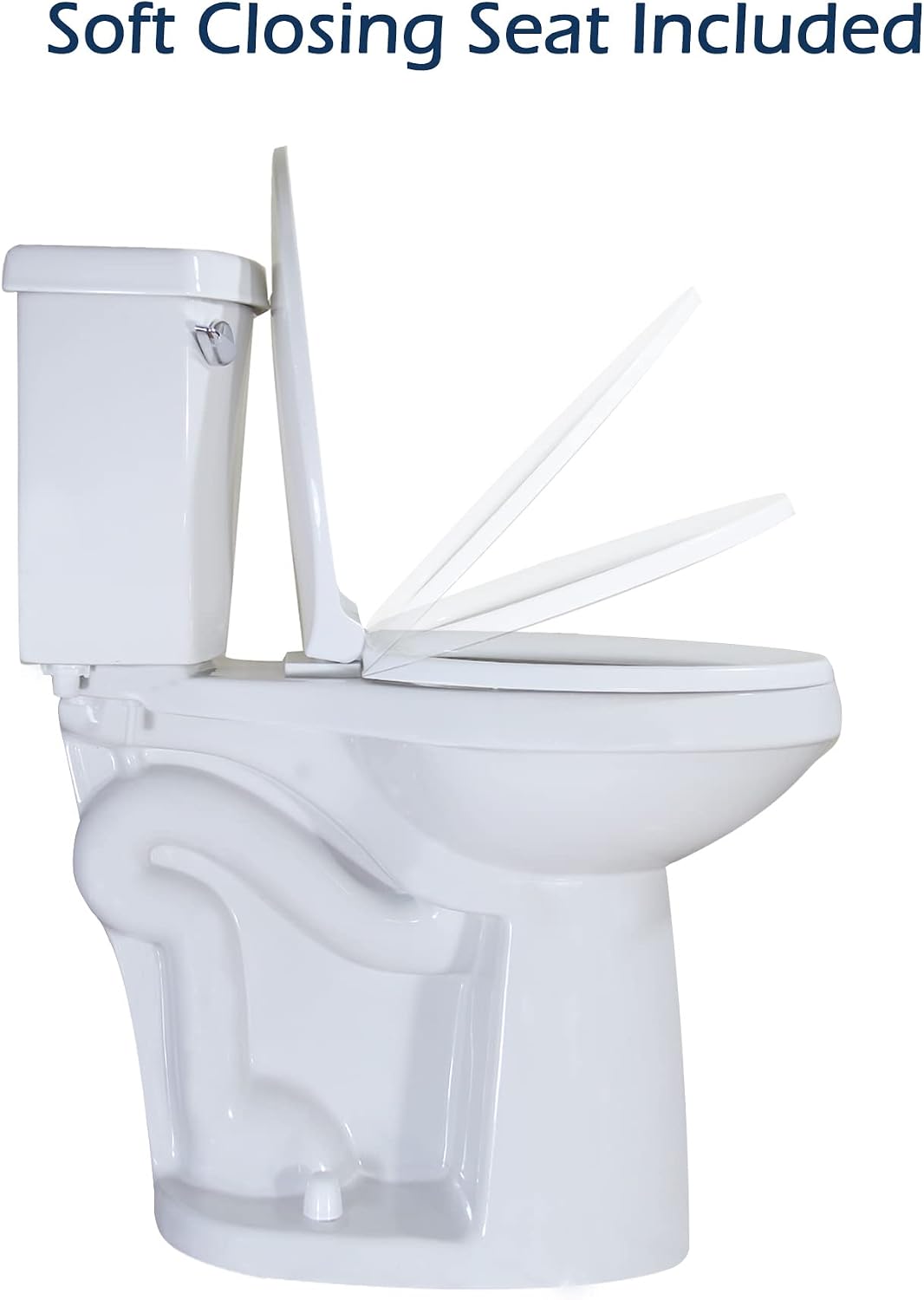 WinZo WZ5888C Extra Taller Two Piece Toilet Elongated Bowl with 21.25" Seat Height,1.28 GPF Front Flush for Seniors, White