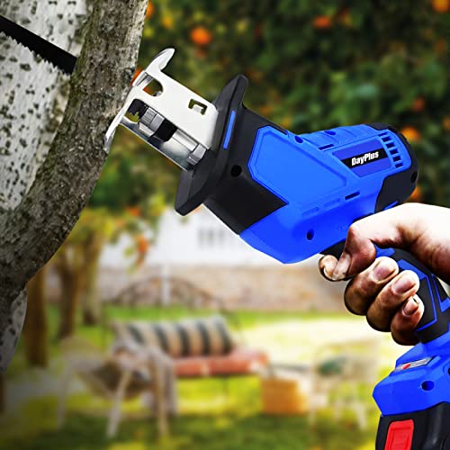 Cordless Reciprocating Sabre Saw 21V Electric, Variable Speed, 4 Saw Blades, 7/8" Stroke, 2.6" Max Cut, Ideal for Wood, PVC, Metal (2 Li-Ion Batteries) 5 Cordless Reciprocating Sabre Saw 21V Electric, Variable Speed, 4 Saw Blades, 7/8" Stroke, 2.6" Max Cut, Ideal for Wood, PVC, Metal (2 Li-Ion Batteries) - Image 5