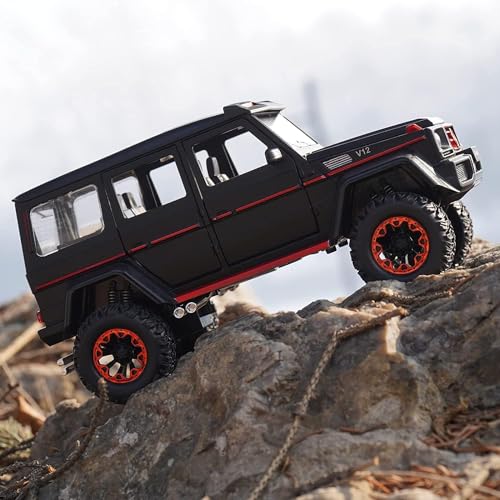 Image of Invite Enterprise Exclusive Alloy Metal Pull Back Die-Cast Car 1:24 Big Mercdes Amg G500 Diecast Metal Pullback Toy Car With Openable Doors,Light Music Boys Gifts Toys For Kids(Black)