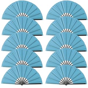 Oncpcare 10 Stück Himmelblaue Handfächer