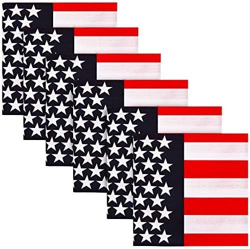 SATINIOR 12 Pcs USA Flag Bandanas for Women Men American Flag Headwear Neck Bandanas Patriotic Costume Accessories - Image 2