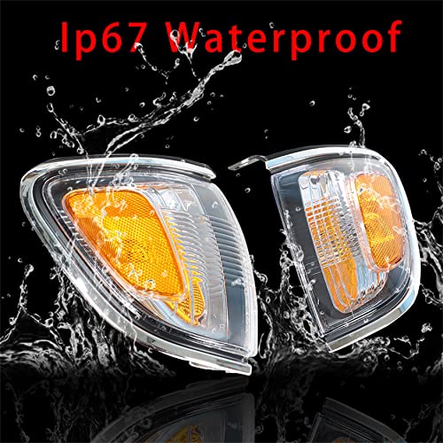 Wflnhb Front Driver And Passenger Side Parking/Side Marker Lights Replacement For Toyota Tacoma 2001-2004 Side Marker Corner Lights W/Chrome Trim 8162004090B0 To2521162 #TOP6