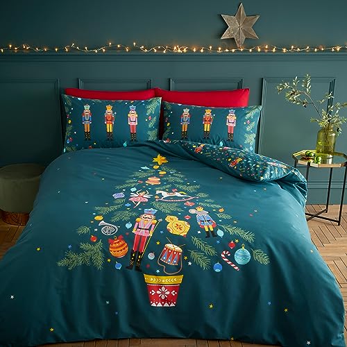 Catherine Lansfield Weihnachtliches Nussknacker-Bettwäsche-Set mit...