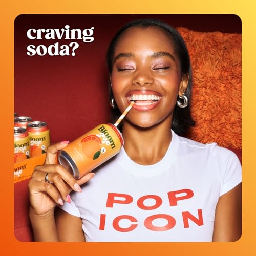 Image of Bloom Pop Prebiotic Soda, Gut Health Support, Classic Orange, 12 Pack | Classic orange flavor with clinically backed prebiotics for gut health, metabolism support and soda satisfaction.