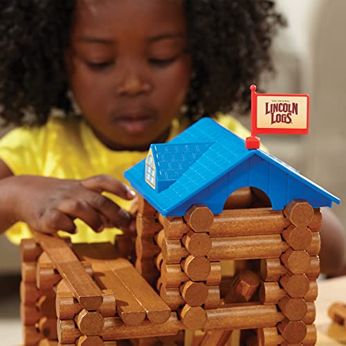 Lincoln Logs-Horseshoe Hill Station-83 Pieces-Real Wood Logs - Ages 3+ - Best Retro Building Gift Set For Boys/Girls – Creative Construction Engineering – Top Blocks Game Kit - Preschool Education Toy #TOP7