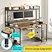 55 INCH Computer Desk with Keyboard Tray, Industrial Desk with Hutch Storage Shelves Gaming Desk with Monitor Shelf CPU Stand Study Writing Desk for Home Office, Easy to Assemble, Rustic Brown