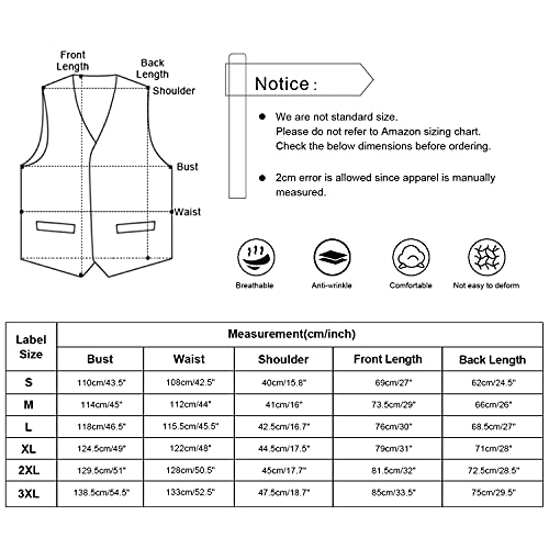 Mens Classic 2 Pcs Paisley Jacquard Waistcoat Suit Vest Set4