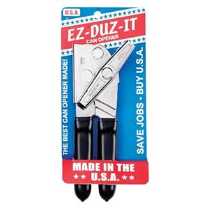 EZ-DUZ-IT Deluxe Can Opener with Black Grips