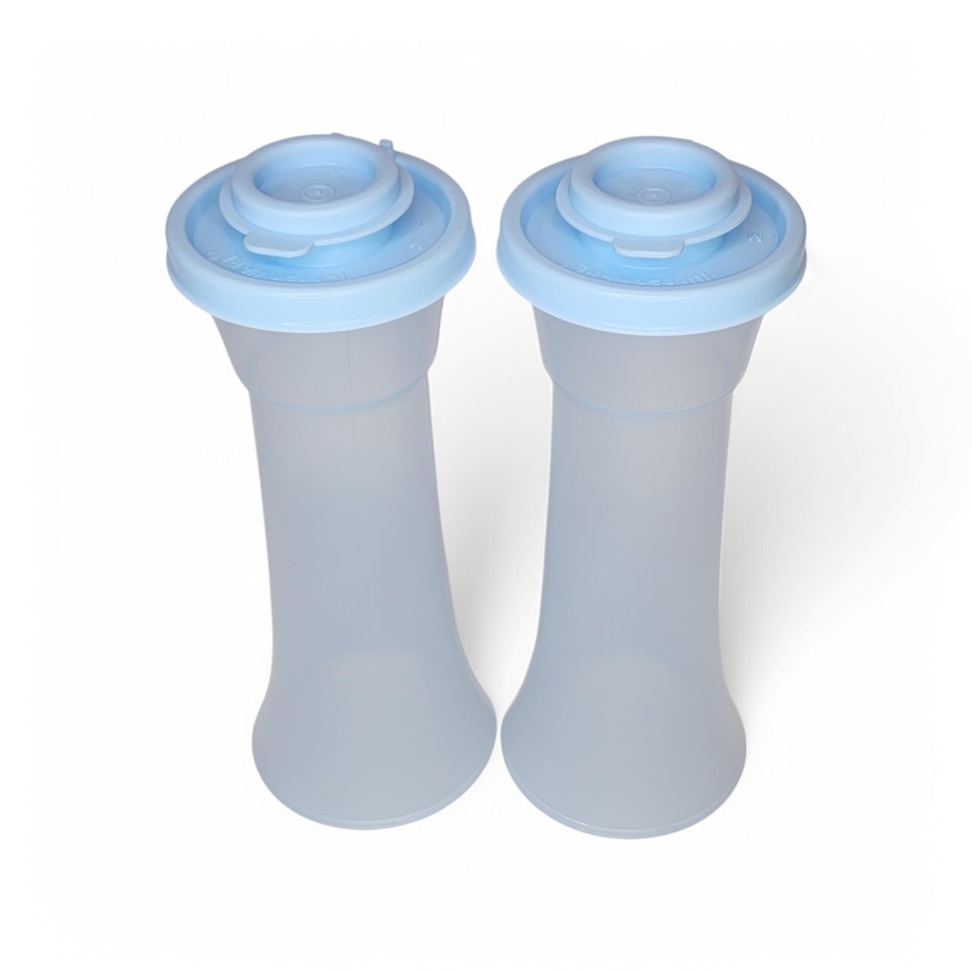 Salière et poivrière Tupperware bleu glacier pour vos repas en terrasse