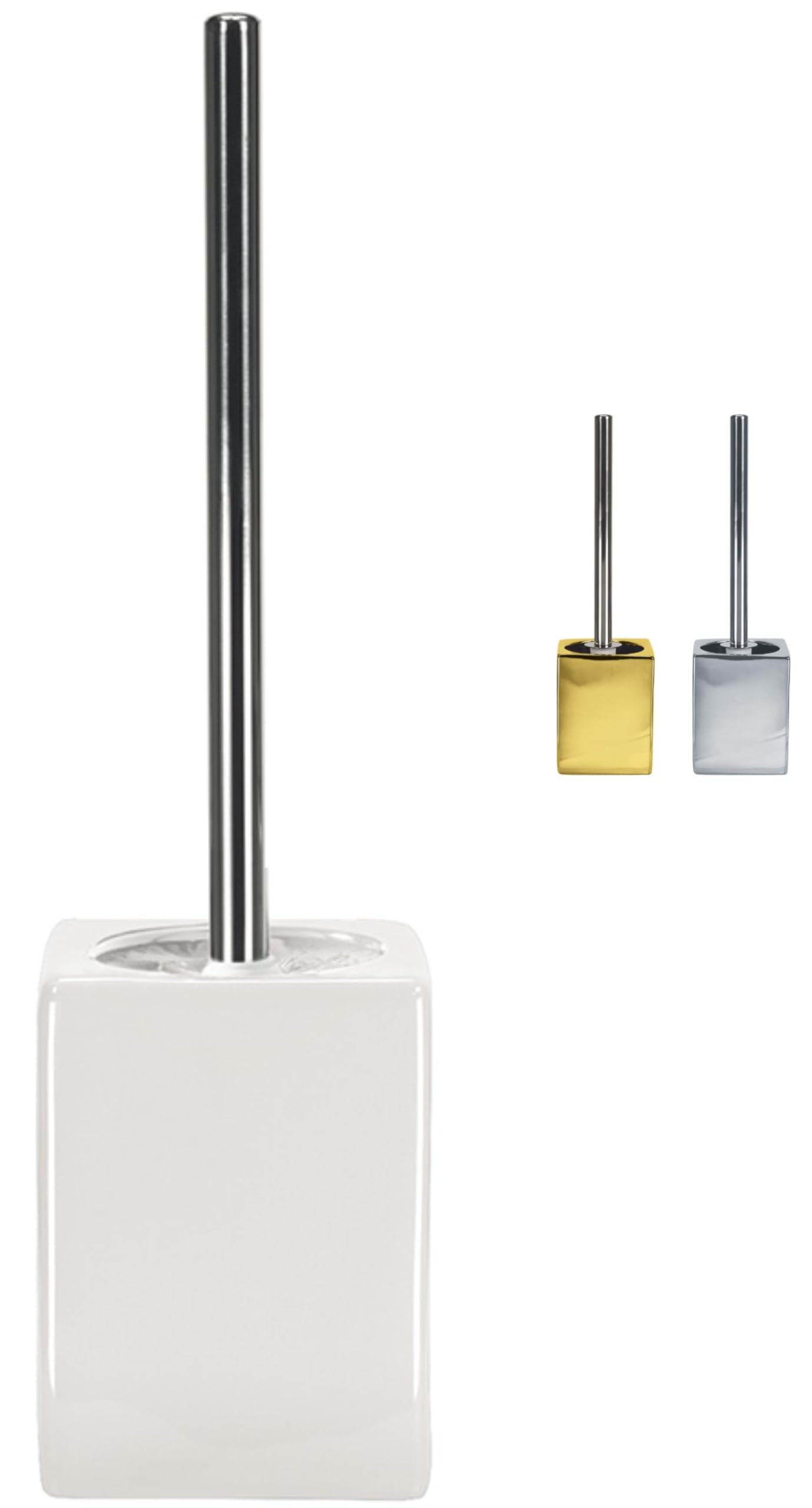 KW Luxury Ceramic/Porcelain/Stoneware Toilet Brush and Holder (White)