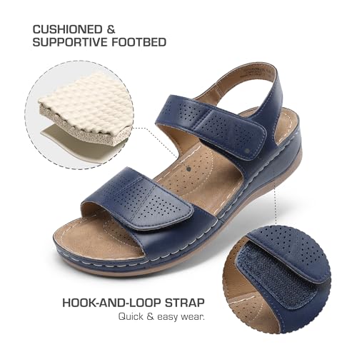 Image of DREAM PAIRS Women's Comfortable Dressy Flats Sandals Open Toe One Band Casual Walking Sandals for Summer
