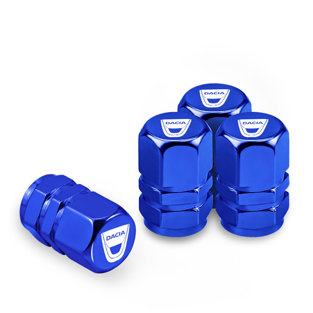 Ventilkappen Für Dacia - 4 Stück Aluminium, Korrosionsbeständig Mit Dichtungsgummi