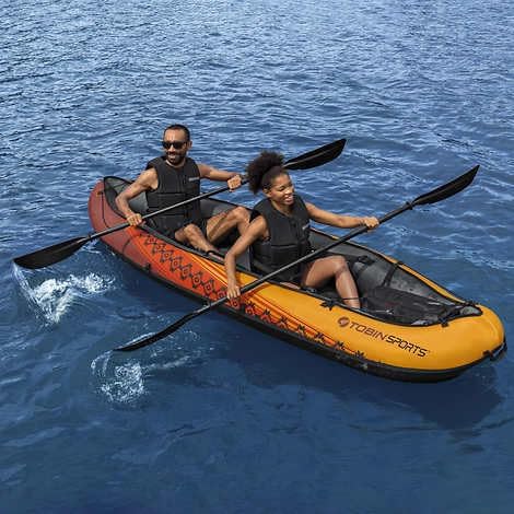 Tobin Sports Wavebreak Inflatable 2-Person Kayak - Complete with Pump and Patch kit