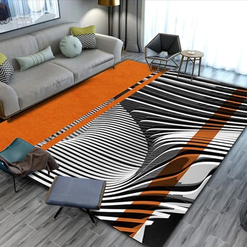 Tapis abstrait 3D imprimé géométrique avec dossier antidérapant sécurisé 60x120 - 2