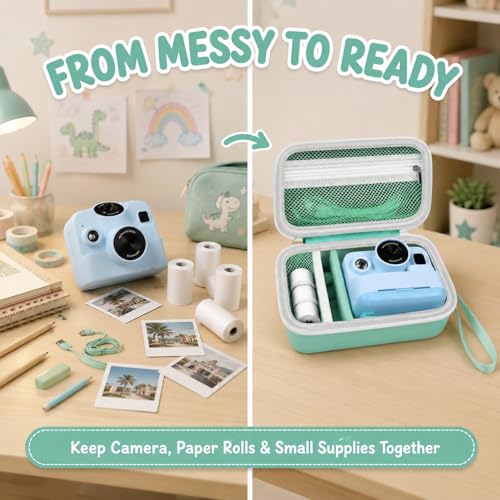 Maleta para cámara instantánea para niños color verde menta miniatura 4
