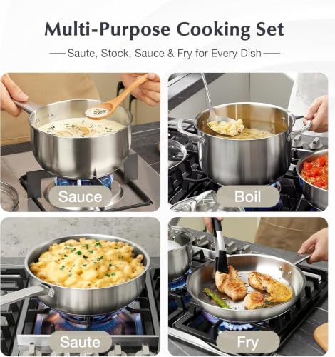 Image of KOCH SYSTEME CS Stainless Steel Cookware Set 17 Piece with Triply Base