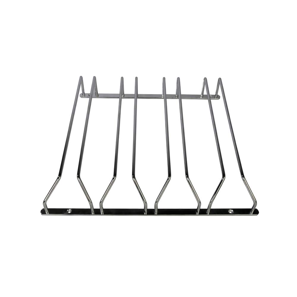 BTL 4 Rows Wine Glass Rack in Chrome Finish (Under Cabinet Wine Glass Holder) (Hanging Rack Wine Glass) (Goblet Storage Hanger) (Stemware Organizer) (Rack for Bar Kitchen) (WDA-WGR-3)