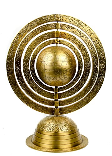Nagina International Decorative Hanging & Standing Solid Antique Brushed Brass Armillary Sphere | Nautical Antique Globes | Vintage Decor Ornaments (Standing Multi Armillary)