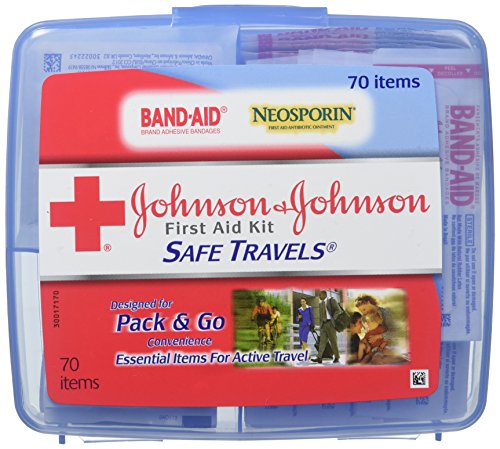 Johnson & Johnson Red Cross Save Travels First Aid Kit, 70 items, (Pack of 2)