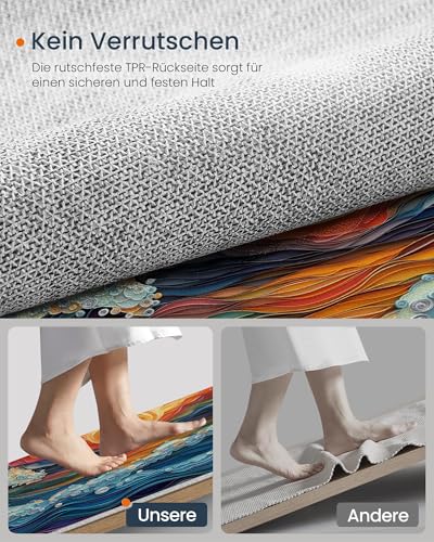 Tapis bleu marine effet relief 3D doux et durable pour chambre - 7