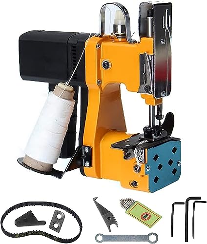 YAOJIA Máquina cerradora de Bolsas, máquina de Coser Industrial de Velocidad Ajustable for empacar Bolsas Tejidas, Telas no Tejidas y Cuero.(Yellow)