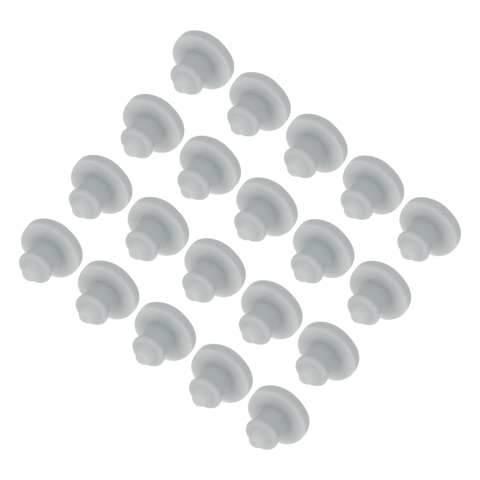MECCANIXITY 30pcs Silicone Snap in Locking Hole Plugs,3.5mm/0.1 Inch Mounting Diameter Narrow Groove Width 2mm Panel Seal Cover Round for Kitchen Bulkheads Waterproof Sealing Plugs Grey