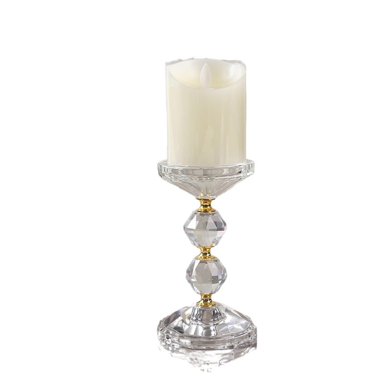 HTTGDGDH Crystal Candlestick Wedding Candlestick Table Ornaments Romantic Crystal Candlestick,D-17x10cm