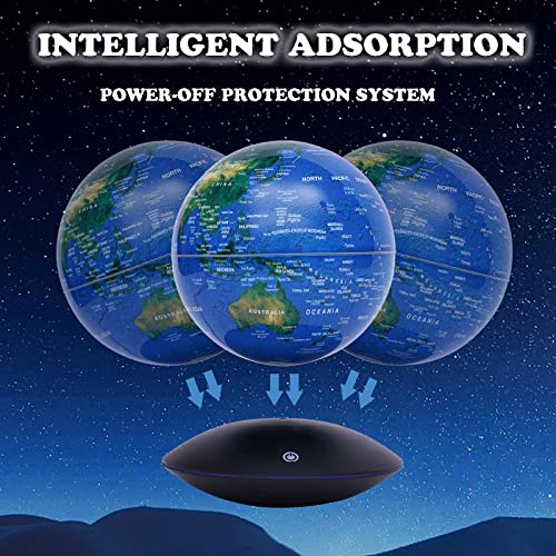 Floating Globe Lamp,6" World Geographic Globes Anti Gravity 360 Rotating World Map With Led Light Magnetic Levitating Globe Home Office Desk Decor Creative Birthday Gifts #TOP4