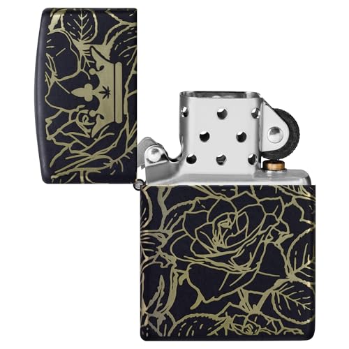 Encendedor Zippo Queen of Bud diseño rosas negro mate miniatura 4