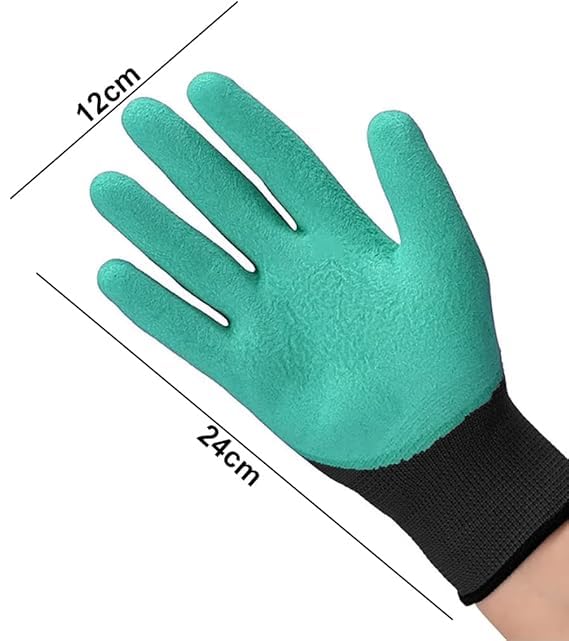 Image of Garden Claw Gloves | Heavy Duty ABS Fingertip Claws for Easy Digging, Planting, Raking & Weeding | Reusable, Washable Protective Gardening Gloves for Men & Women(GTK)