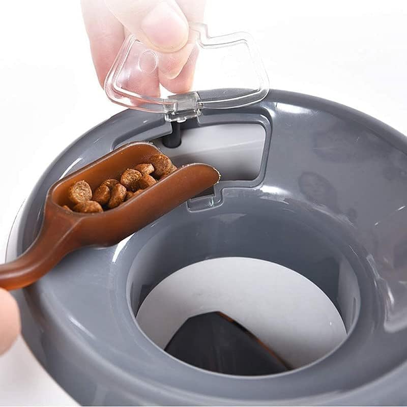 Lanciatore automatico per palline per cani con vassoio piatto per alimentazione interno Lanciatore di palline da tennis per cani con 2 palline Giocattoli interattivi per cani per cani e cuccioli