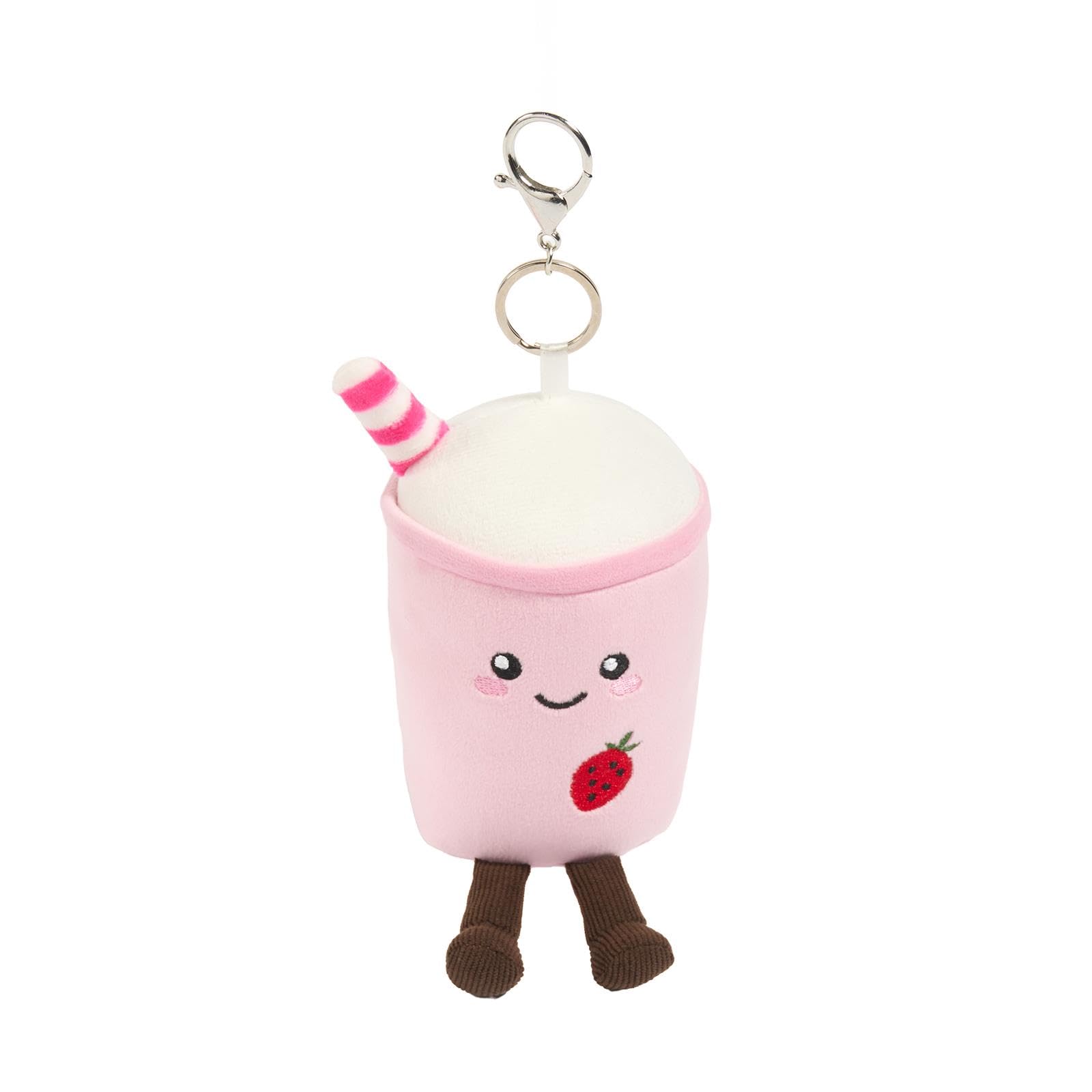 OHS - Bag Charm Keyring - Fleece - Baby Pink - 8 cm