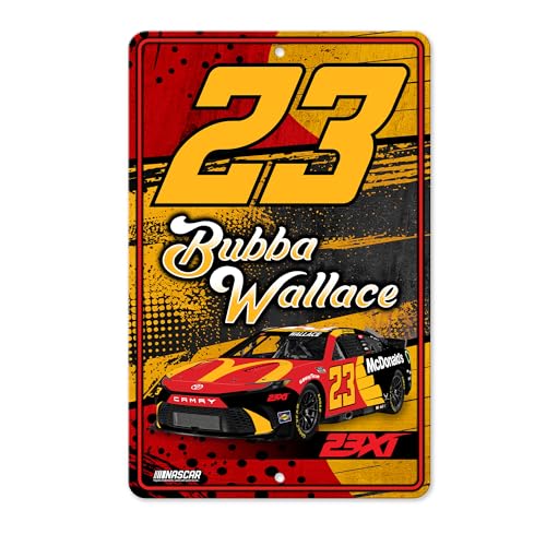 Rico Industries NASCAR Racing Bubba Wallace No. 23 11" x 17" Metal Home Décor Sign by Rico Industries - Used condition - US$14.93