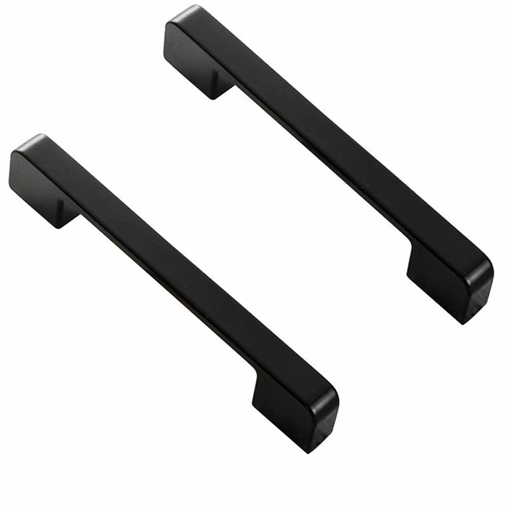 FBSHOP(TM) 2PCS Flat Black Cabinet Handle Square Bar Kitchen Door Knob Furniture Drawer Pull Furniture Handles