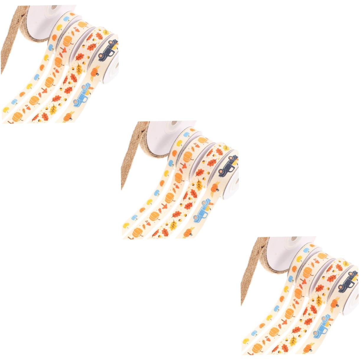 VILLCASE 15 Rollen Thanksgiving Gurtband Bauernhausband Kranz Bastelband Weihnachtsbänder Für Grünes Hochzeitsgirlande Thanksgiving Bänder Zum Basteln Polyester