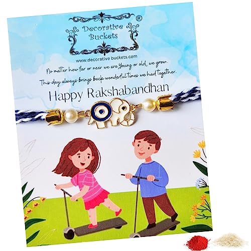 Image of Rakhi for Brother: Rakhis for Kids : Boys Rakhee with Free Roli Chawal & Gift Card: Raksha Bandhan Gifts for Brother : kids Rakhis
